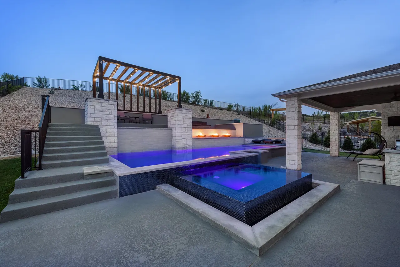 Fire & Water Estate — Estate pool & spa in Texas Hill Country, TX by GB IV Designs (photo 2)
