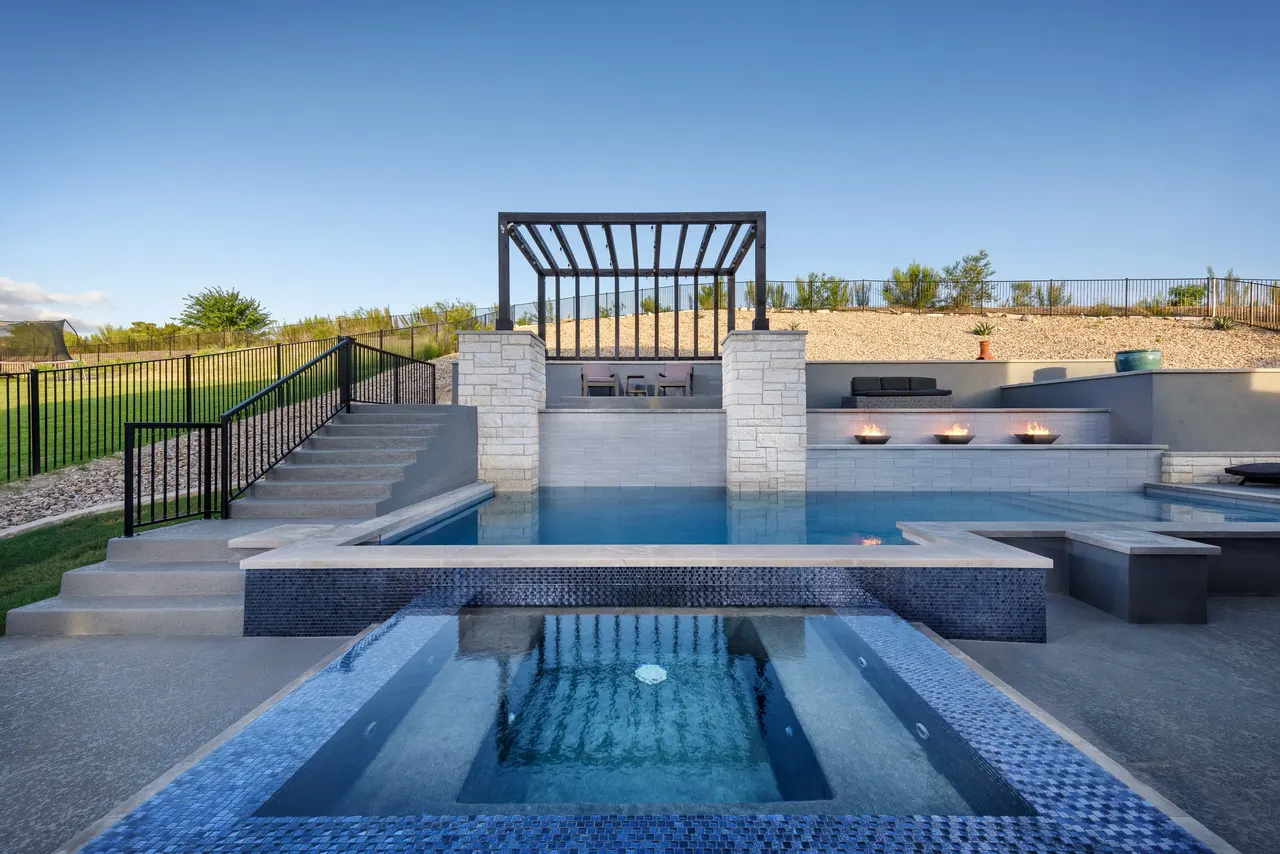 Fire & Water Estate — Estate pool & spa in Texas Hill Country, TX by GB IV Designs (photo 16)