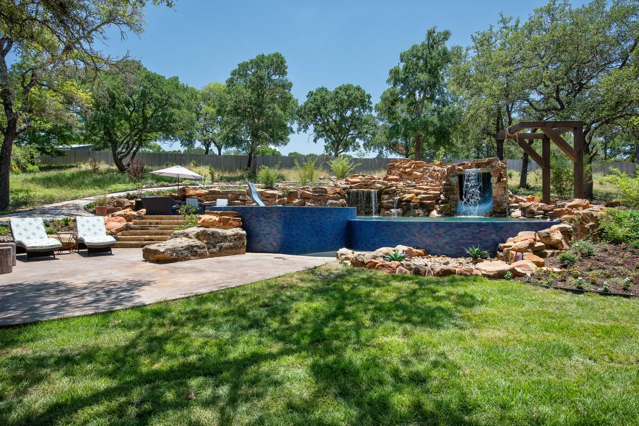 Grotto Waterfall — Freeform pool & grotto in Texas Hill Country, TX by GB IV Designs (photo 12)