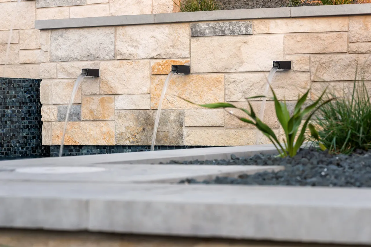 Limestone Terrace — Geometric pool with raised spa in Austin, TX by GB IV Designs (photo 8)