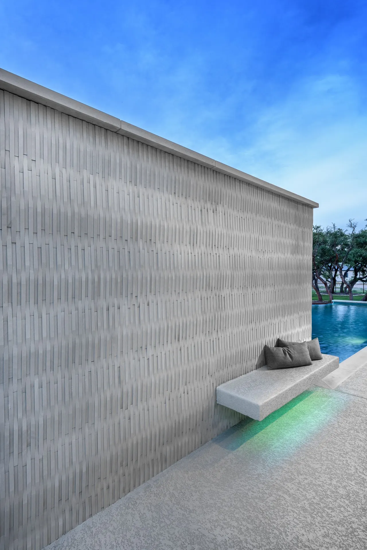 Sculpted Water Walls — Contemporary pool with water features in Bee Cave, TX by GB IV Designs (photo 20)