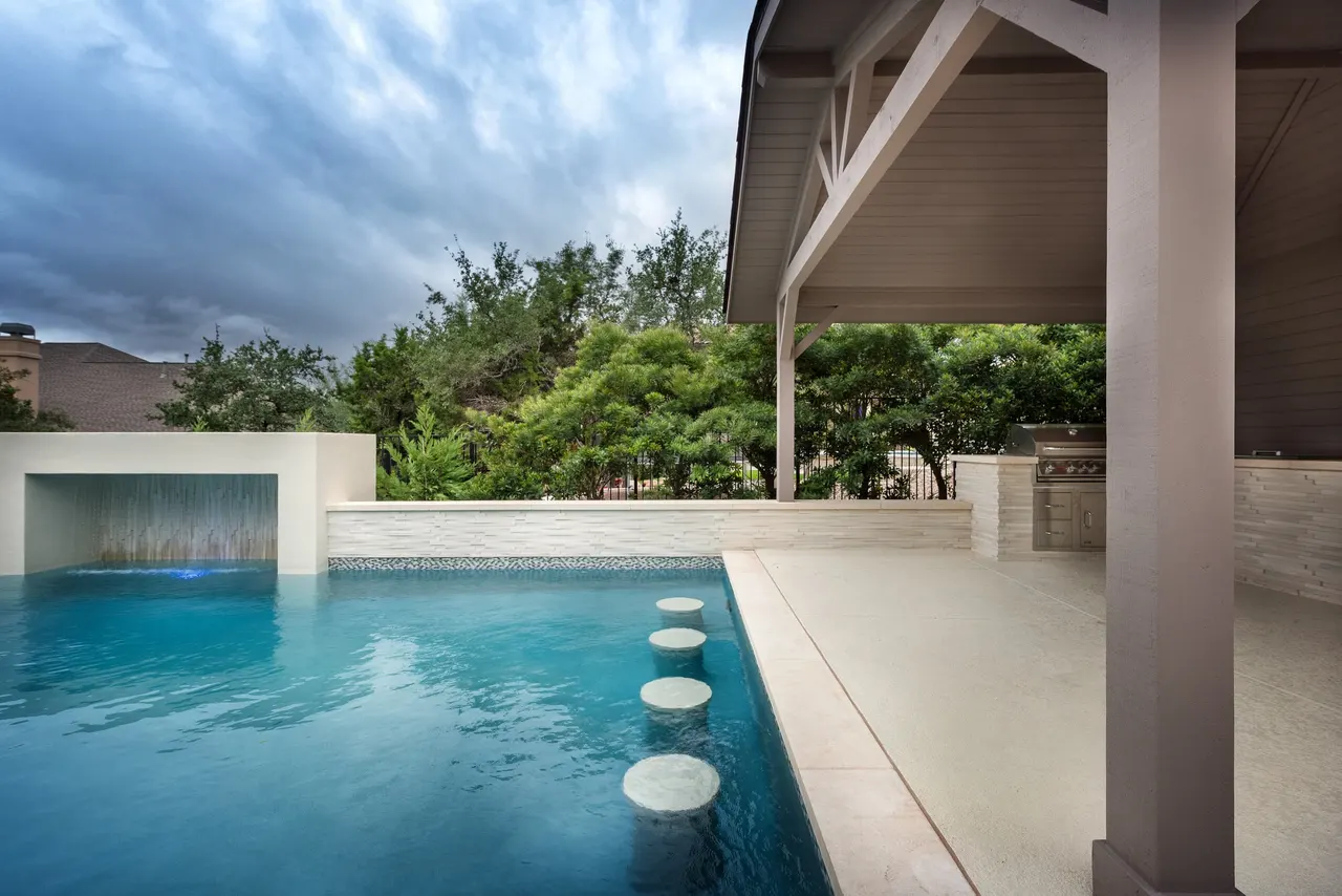 Tiered Geometric — Geometric pool & spa in Dripping Springs, TX by GB IV Designs (photo 7)