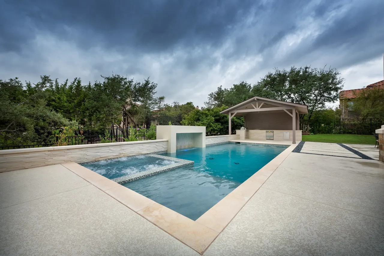 Tiered Geometric — Geometric pool & spa in Dripping Springs, TX by GB IV Designs (photo 10)