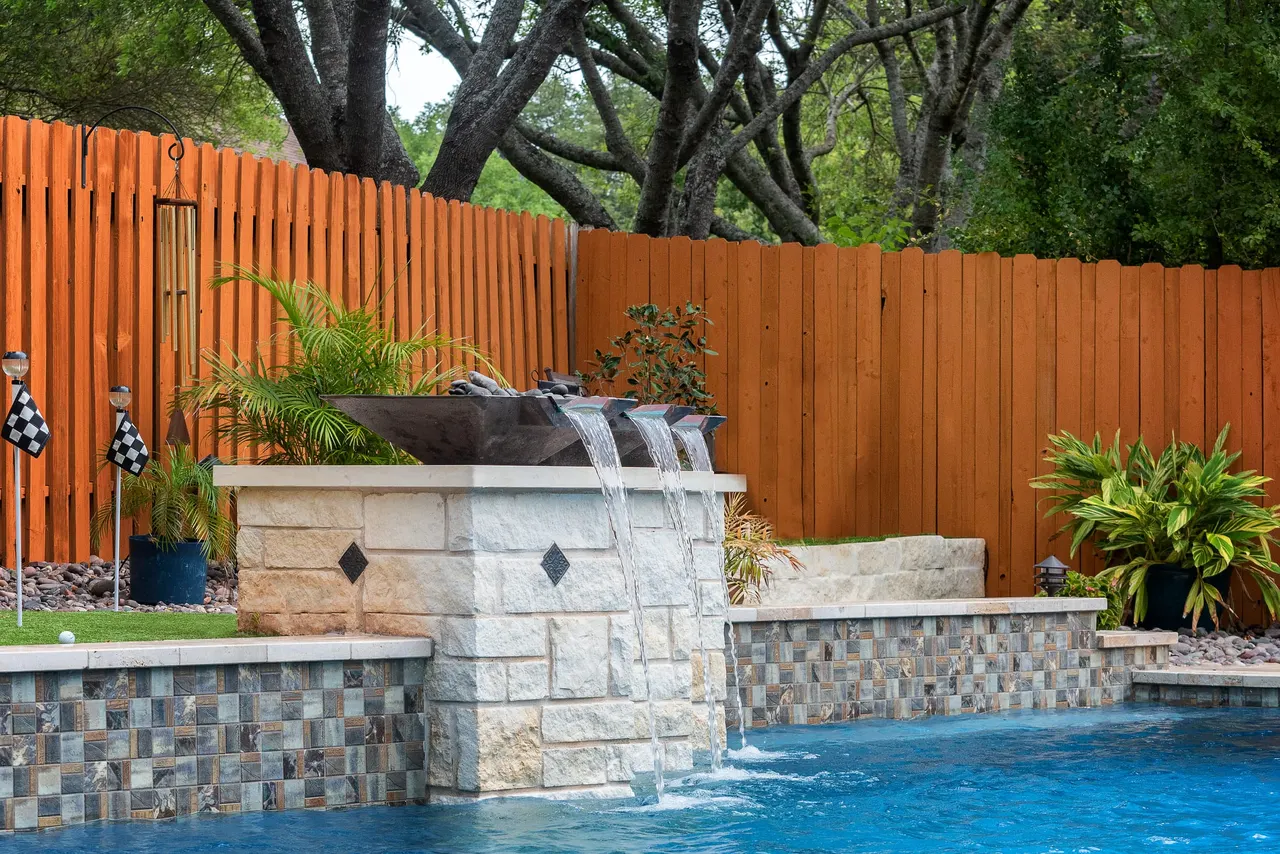 Travertine Lap — Lap pool & spa in Bee Cave, TX by GB IV Designs (photo 2)