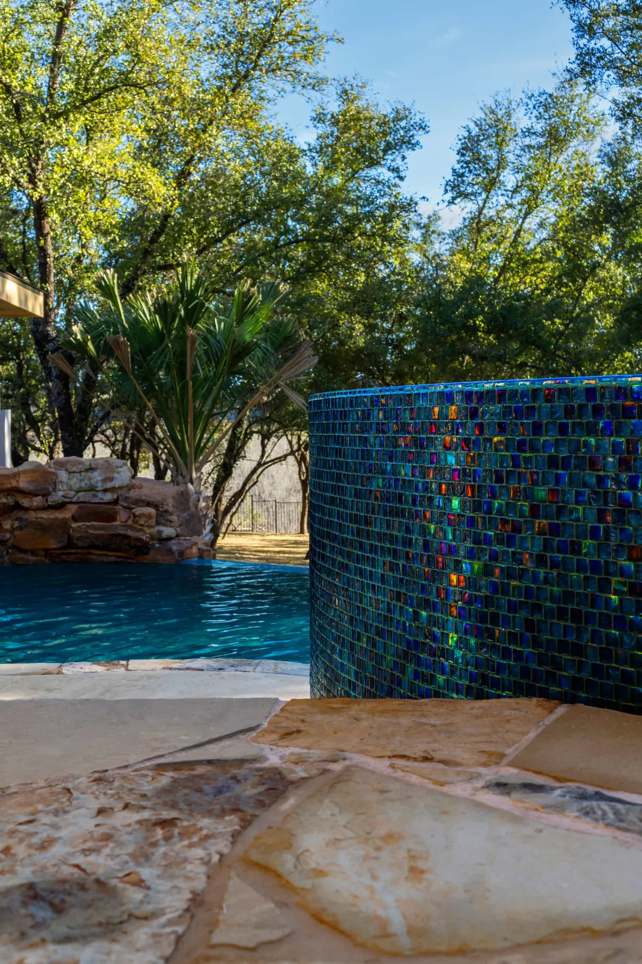 Travertine Lap — Lap pool & spa in Bee Cave, TX by GB IV Designs (photo 11)